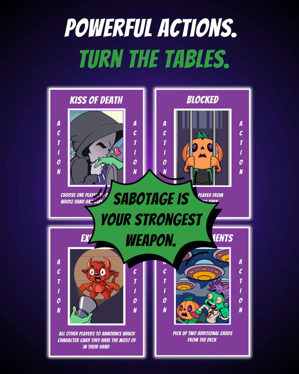 The Six 2–6 player card game by Play It Now showcasing powerful action cards including Kiss of Death, Blocked and other sabotage cards designed to turn the tables on opponents. A fast-paced, easy-to-learn game for all ages that fits Ralbru’s travel game ideology, with a travel-friendly format perfect for holidays, family game nights, parties and playing with friends.