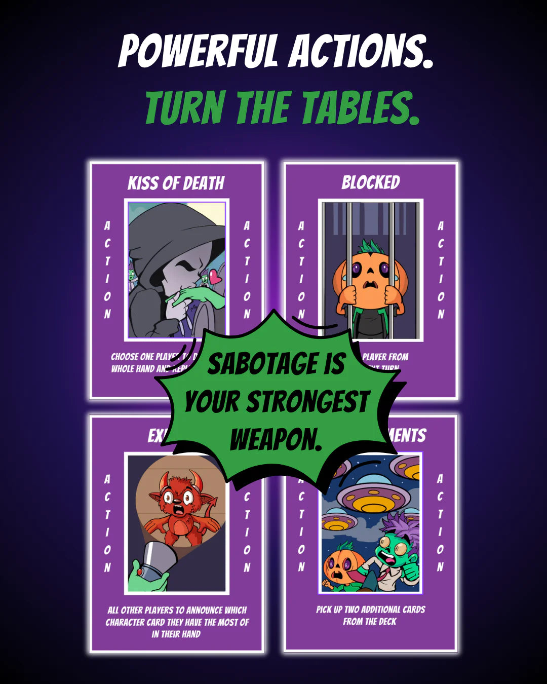 The Six 2–6 player card game by Play It Now showcasing powerful action cards including Kiss of Death, Blocked and other sabotage cards designed to turn the tables on opponents. A fast-paced, easy-to-learn game for all ages that fits Ralbru’s travel game ideology, with a travel-friendly format perfect for holidays, family game nights, parties and playing with friends.