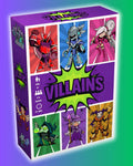 Villains 2–6 player game by Play It Now featuring a colourful cast of comic-style villains, including a warrior, robot, sorceress and other unique characters across the game box. A quick and engaging party game for all ages, with a compact travel friendly format that makes it a great choice for holidays, trips away, game nights and playing with friends.